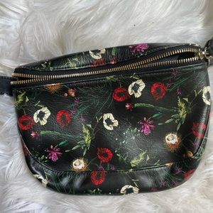 Clare V Floral Leather Fanny Pack